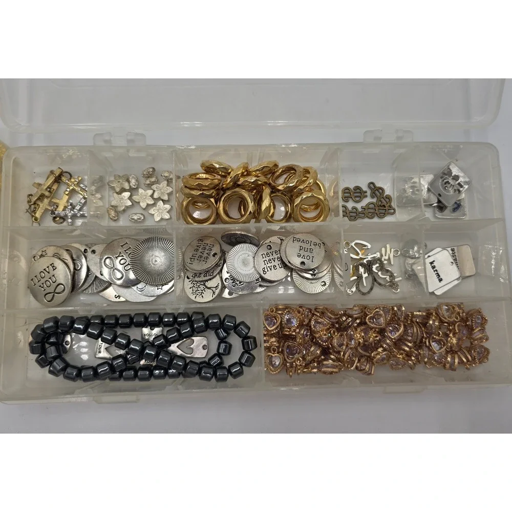 Jewelry Making Supply Lot of 900pc Beads Charms Findings Tree of Life Rhinestone